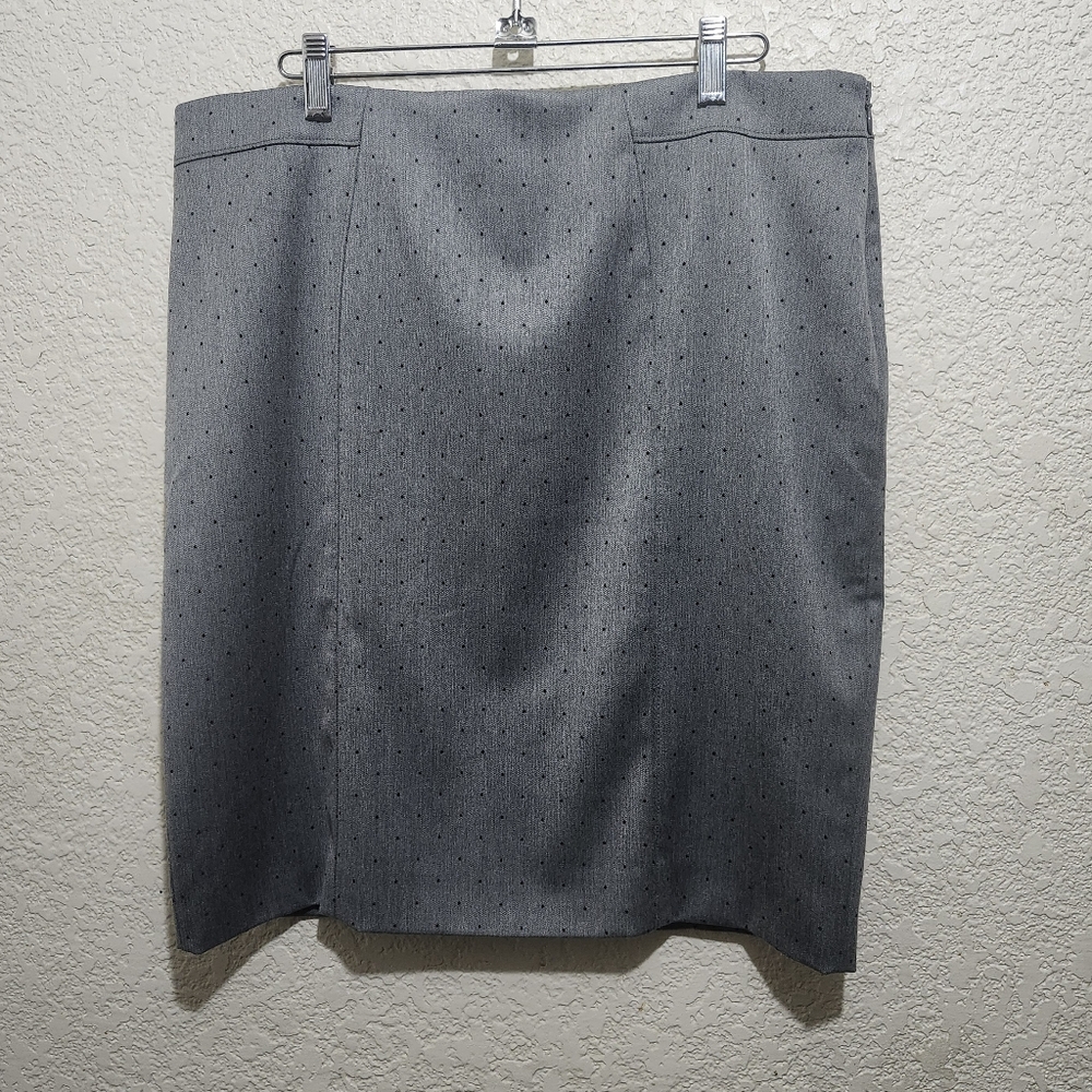 Banana Republic Elegant Womens Gray Black Polka Dot Skirt Size 12